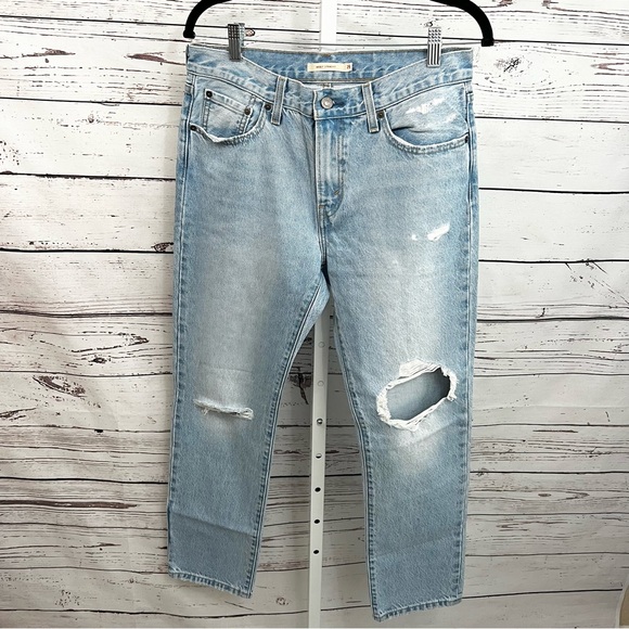 Levi's Denim - Levi's Middy Straight Leg Distressed Blue Jeans 29